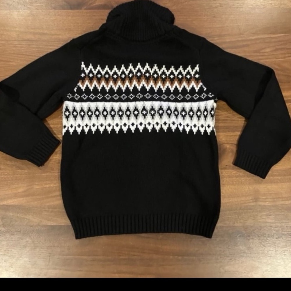 NWT Janie and Jack Black Cardigan with Geometric Pattern - Picture 4 of 7